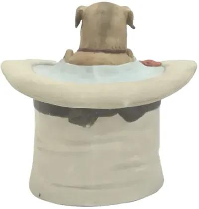 Antique Porcelain Pug in a Hat Jar - Vermilion Designs - White