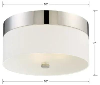 Grayson 3-Light Flush Mount - Nickel - Crystorama - Silver