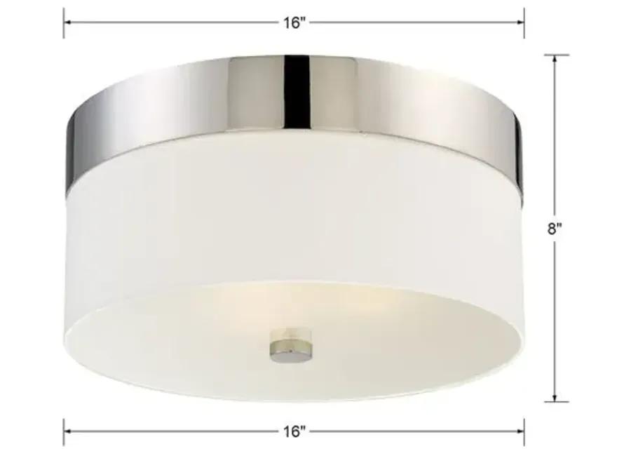 Grayson 3-Light Flush Mount - Nickel - Crystorama - Silver