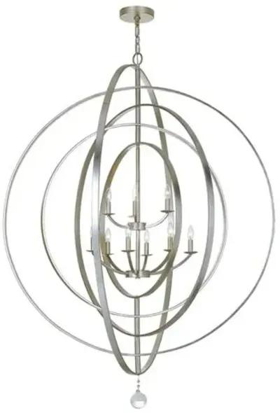 Luna 9-Light Chandelier - Antiqued Silver - Crystorama