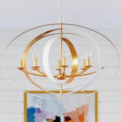 Luna 8-Light Oval Chandelier - Crystorama - Gold