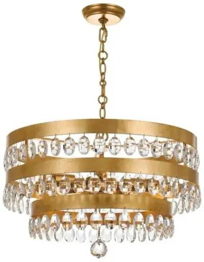 Perla 5-Light Chandelier - Antiqued Gold - Crystorama