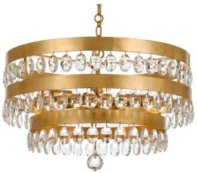 Perla 5-Light Chandelier - Antiqued Gold - Crystorama