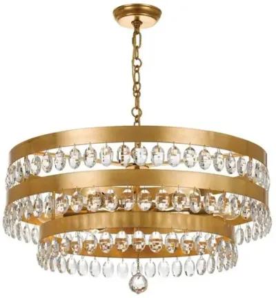 Perla 6-Light Chandelier - Antiqued Gold - Crystorama