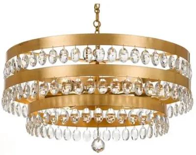 Perla 6-Light Chandelier - Antiqued Gold - Crystorama