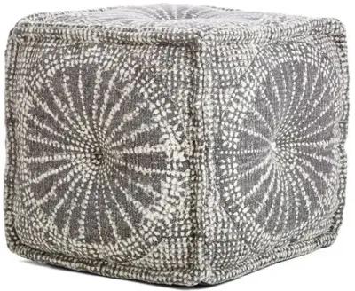 Eldridge Pouf - Gray/White