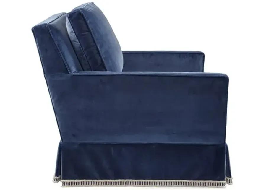 Auburn Club Chair - Mariner Velvet - Miles Talbott - Hancrafted in the USA