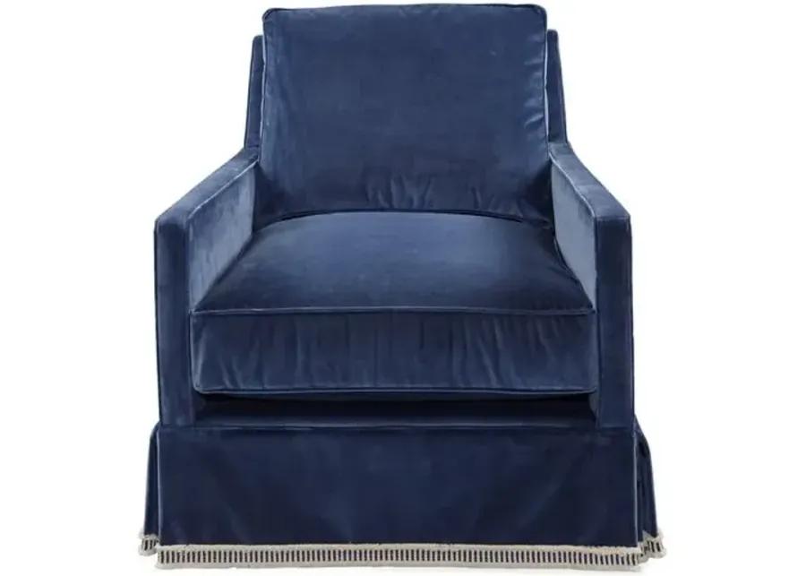 Auburn Club Chair - Mariner Velvet - Miles Talbott - Hancrafted in the USA