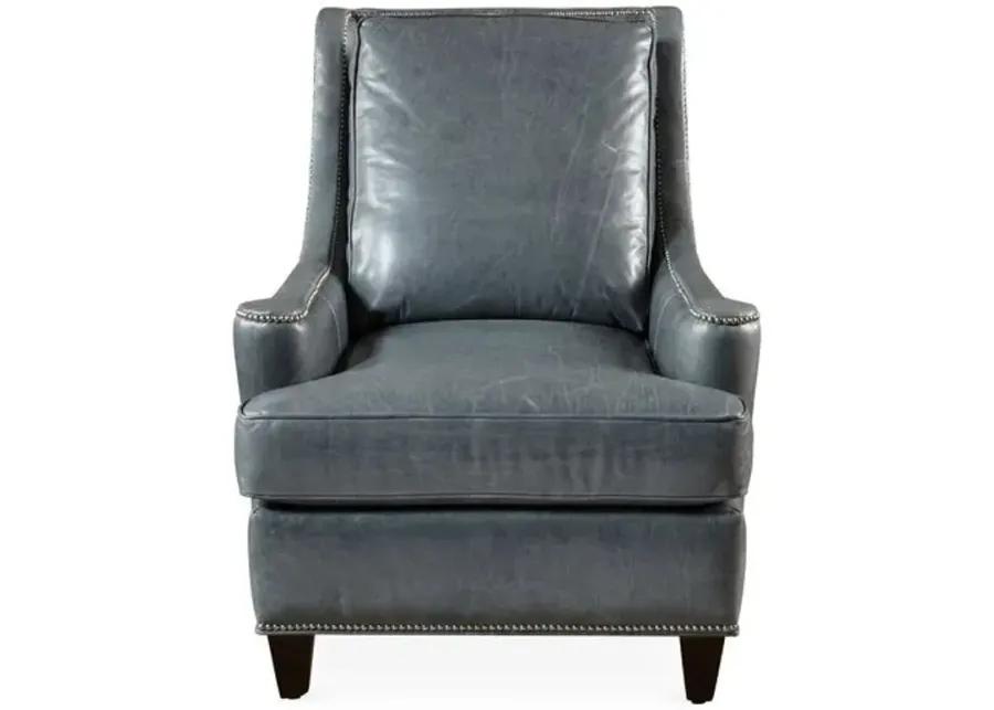 Brody Leather Accent Chair - Storm-Gray - Massoud, Comfortable, Durable