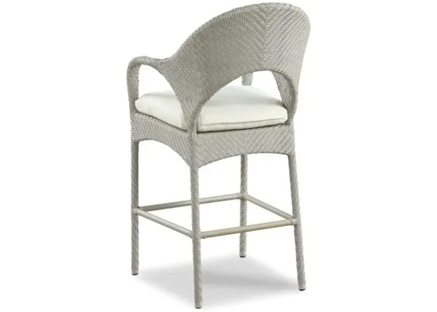 Redmond Outdoor Barstool - Gray Sunbrella - White