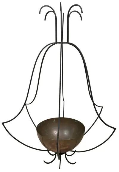 Large Iron and Copper Hanging Outdoor Planter - Von Meyer Ltd. - Black - 34" w x 43" h