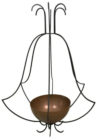 Large Iron and Copper Hanging Outdoor Planter - Von Meyer Ltd. - Black - 34" w x 43" h