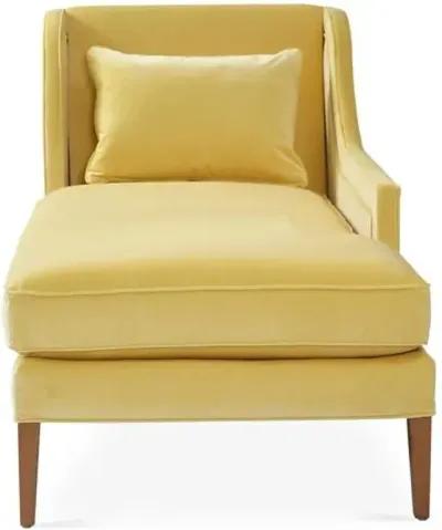 Roslin Right-Facing Chaise - Canary Velvet - Yellow - Comfortable, Sturdy, Stylish