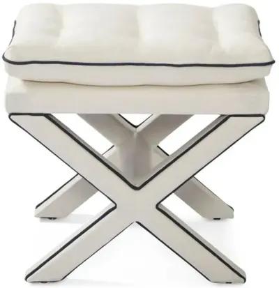 Dalton Pillow-Top Ottoman - White/Navy