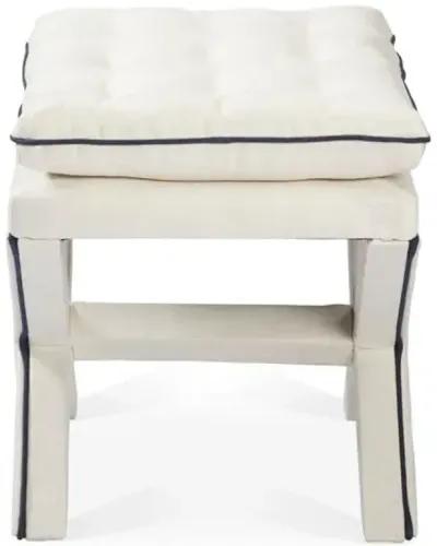 Dalton Pillow-Top Ottoman - White/Navy