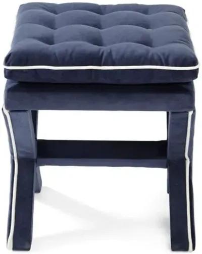 Dalton Pillow-Top Ottoman - Navy/White