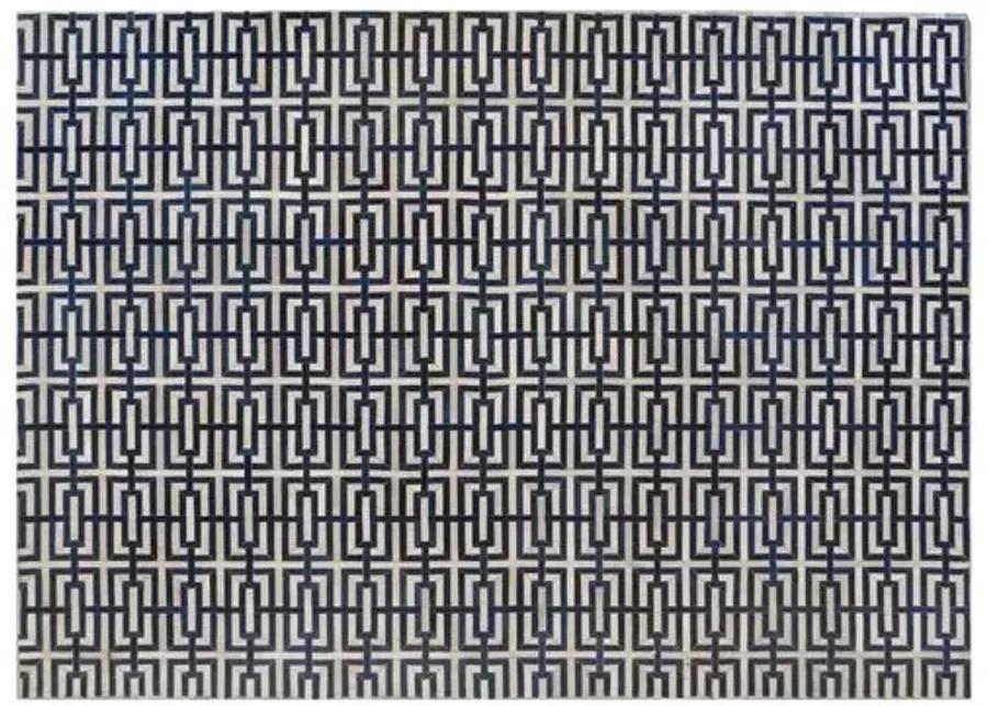 Winfield Hide Rug - Ivory/Navy - Exquisite Rugs - Blue - Blue