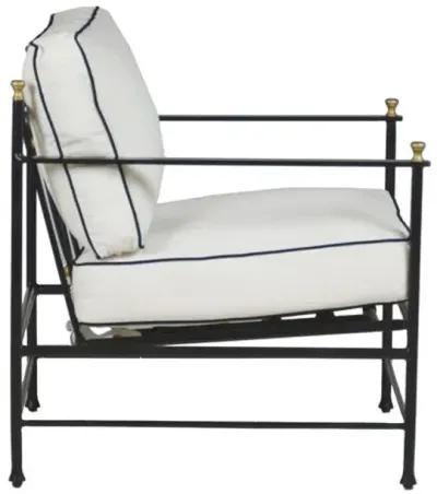 Frances Outdoor Lounge Chair - White/Black Welt