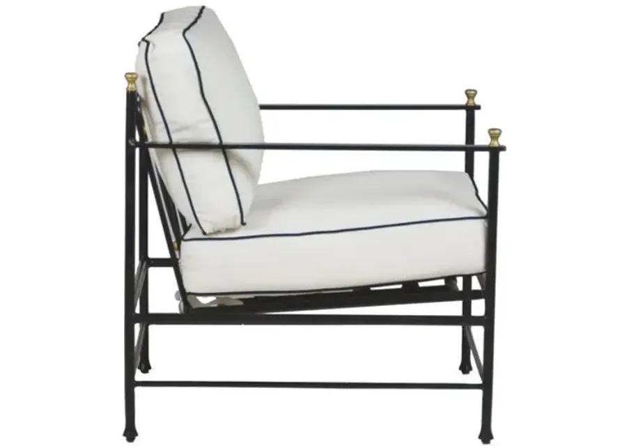 Frances Outdoor Lounge Chair - White/Black Welt