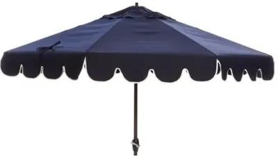 Phoebe Scallop-Edge Patio Umbrella - Navy - Blue