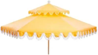 Daiana Two-Tier Fringe Patio Umbrella - Yellow