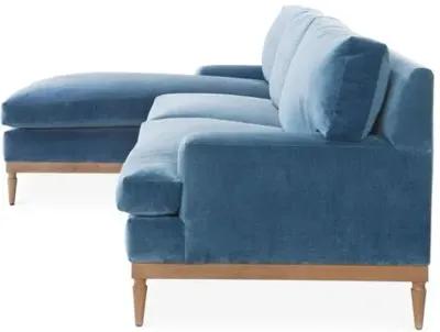 Sutton Velvet LF Sectional - Blue