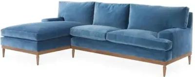 Sutton Velvet LF Sectional - Blue