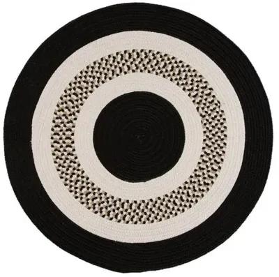 Round Laney Outdoor Rug - Black - Black