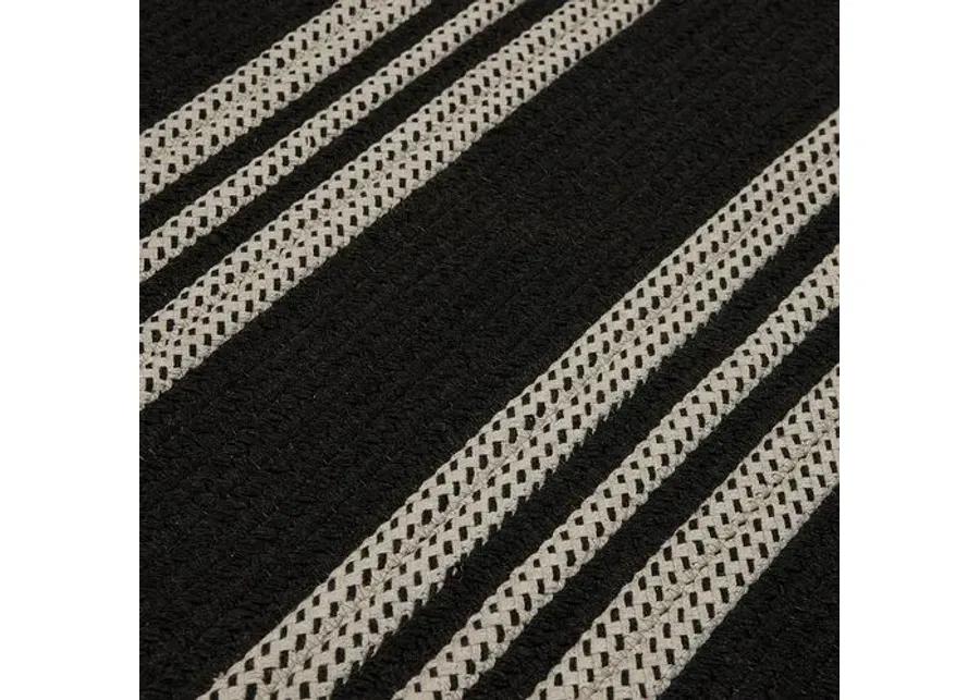 Sunbrella Stripe Outdoor Rug - Black - Black