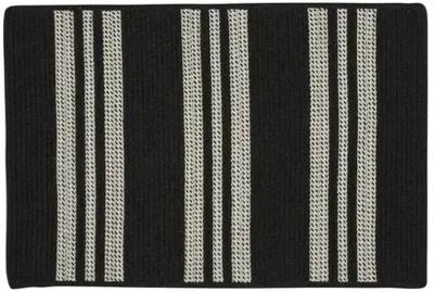 Sunbrella Stripe Outdoor Rug - Black - Black