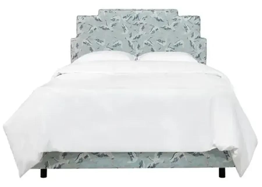 Paxton Bed - Cranes - Blue