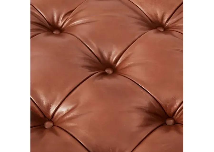 Anna Cocktail Ottoman - Leather - Miles Talbott - Brown