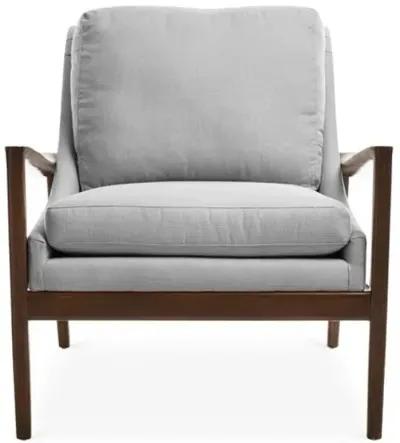 Ebonwood Accent Chair - Gray Linen - Miles Talbott, Comfortable, Durable