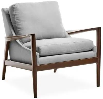 Ebonwood Accent Chair - Gray Linen - Miles Talbott, Comfortable, Durable