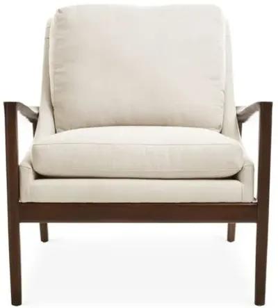 Ebonwood Accent Chair - Oyster Linen - Miles Talbott - Ivory, Comfortable, Durable