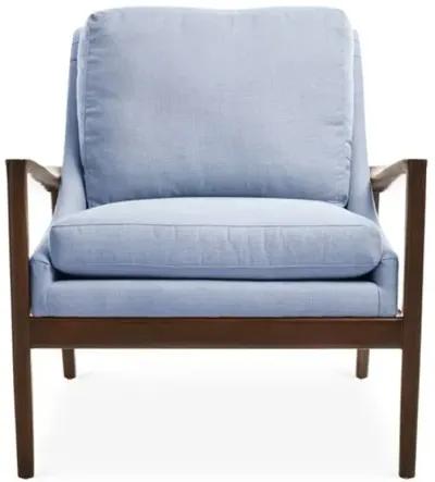 Ebonwood Accent Chair - Blue Linen - Miles Talbott, Comfortable, Durable