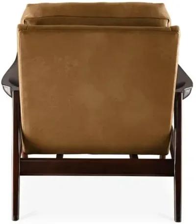 Ebonwood Accent Chair - Caramel Leather - Miles Talbott - Brown, Comfortable, Durable