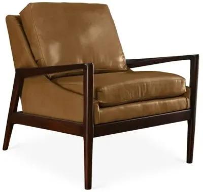 Ebonwood Accent Chair - Caramel Leather - Miles Talbott - Brown, Comfortable, Durable