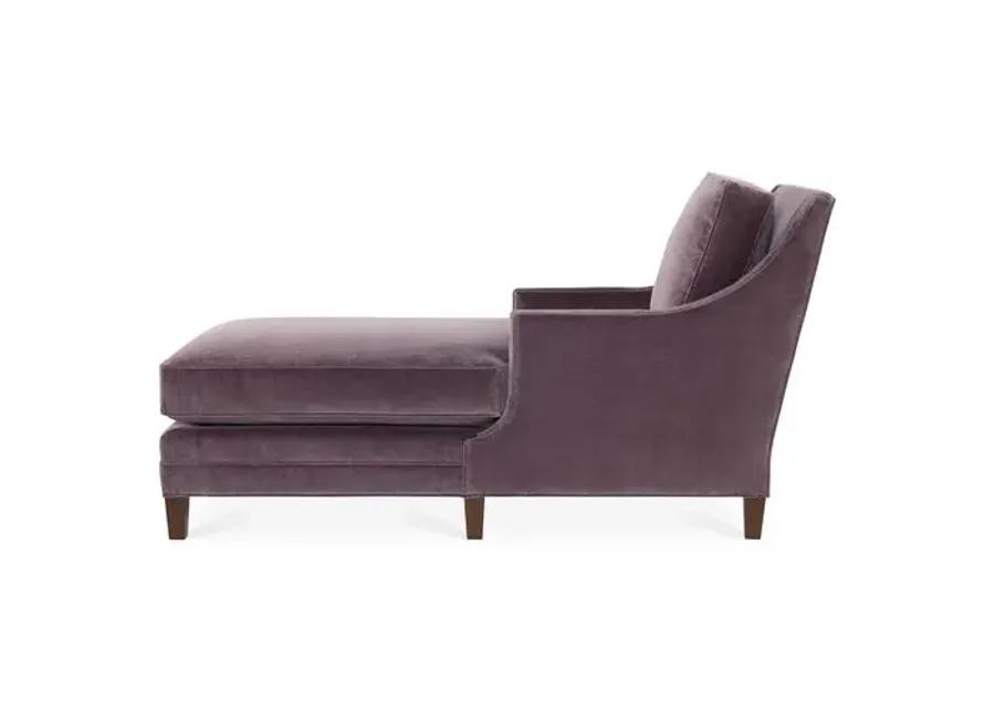 Salon Chaise - Fig Velvet - Joe Ruggiero - Purple - Purple - Comfortable, Sturdy, Stylish