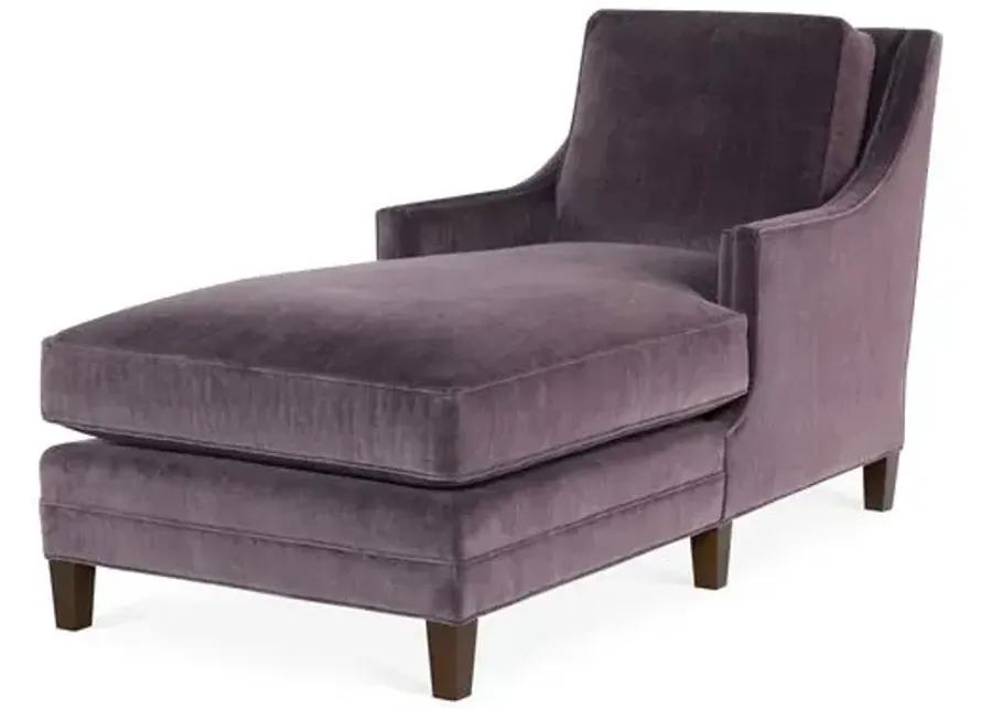 Salon Chaise - Fig Velvet - Joe Ruggiero - Purple - Purple - Comfortable, Sturdy, Stylish