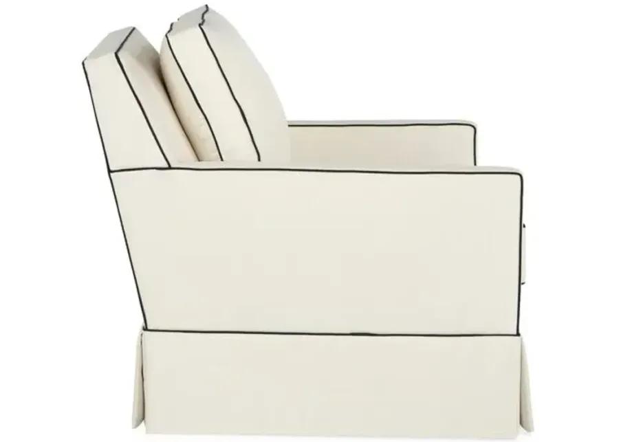 Auburn Club Chair - Ivory/Navy Crypton - Miles Talbott - Hancrafted in the USA