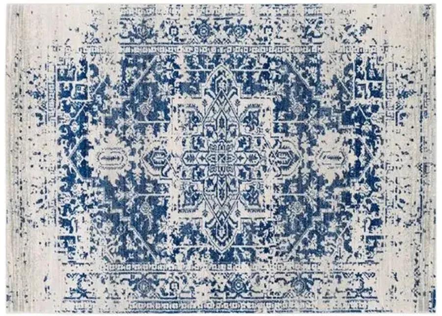 Corvi Rug - Neutral/Blue - Blue