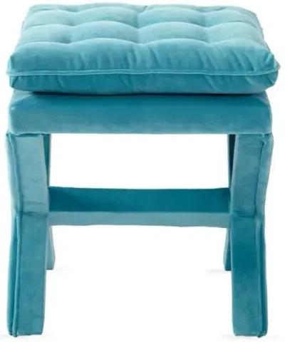 Dalton Pillow-Top Ottoman - Teal Velvet