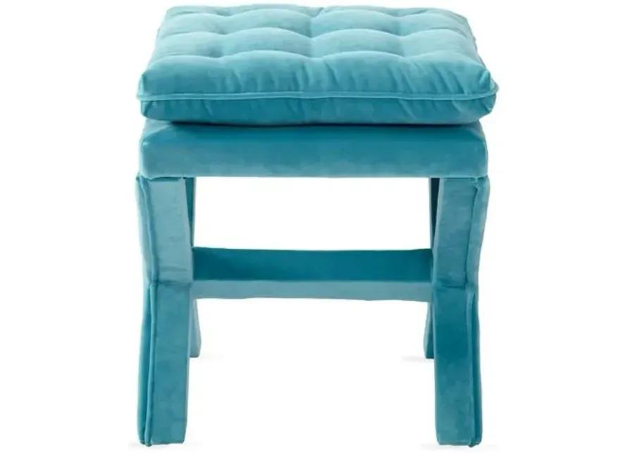 Dalton Pillow-Top Ottoman - Teal Velvet