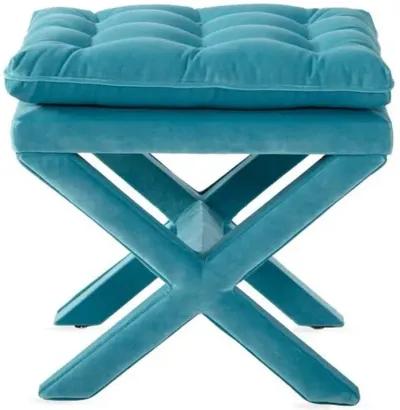 Dalton Pillow-Top Ottoman - Teal Velvet