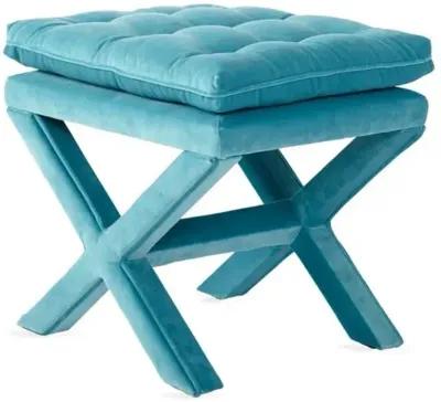 Dalton Pillow-Top Ottoman - Teal Velvet