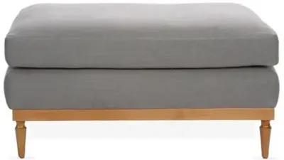 Sutton Linen Ottoman - Gray