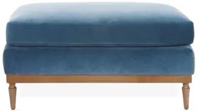 Sutton Velvet Ottoman - Blue