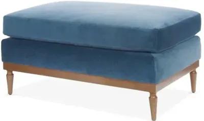 Sutton Velvet Ottoman - Blue