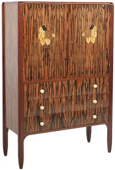 Art Deco Macassar & Acajou Cabinet - Vermilion Designs - Brown